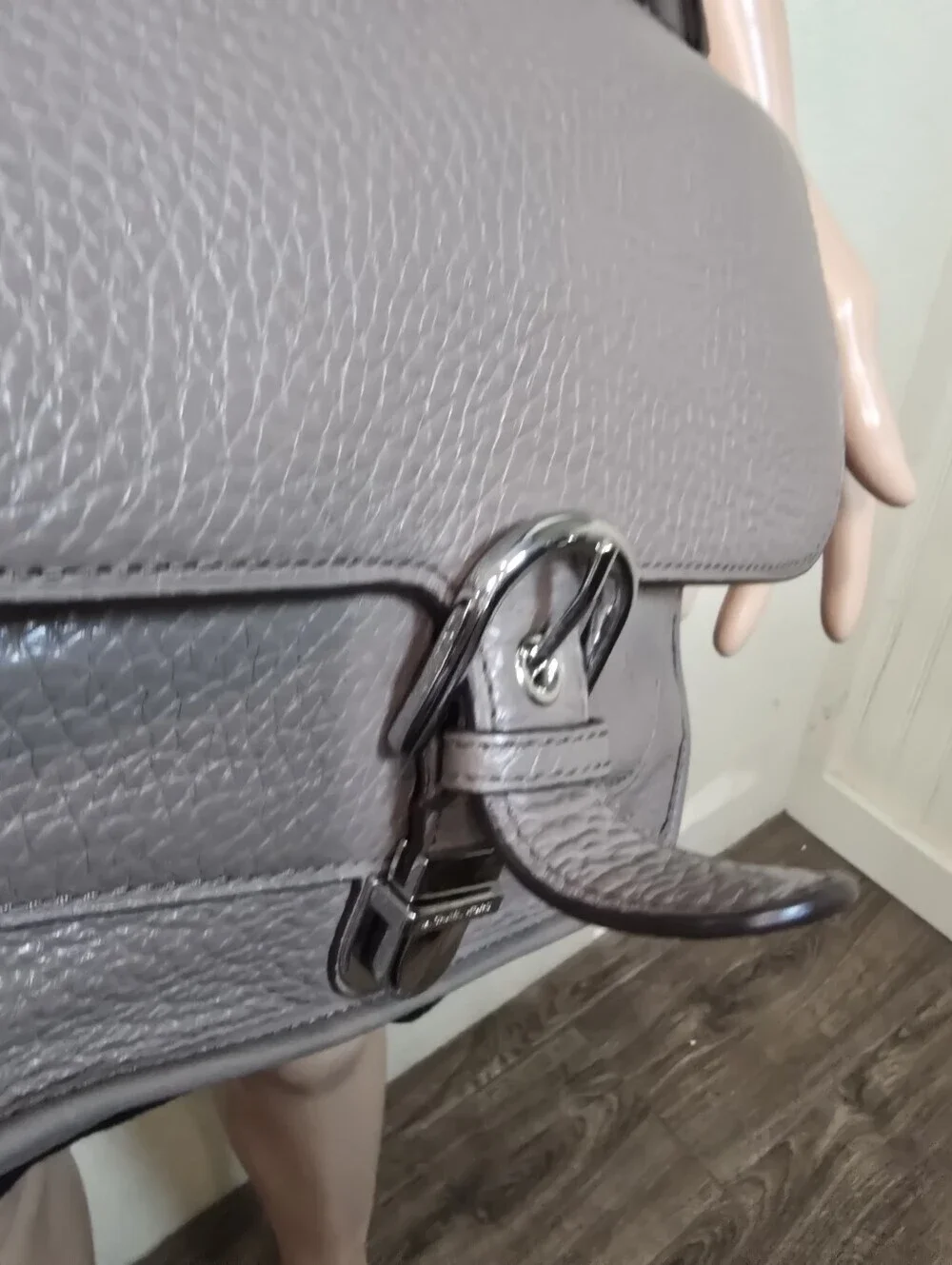 Michael Kors Leather Crossbody Gray-